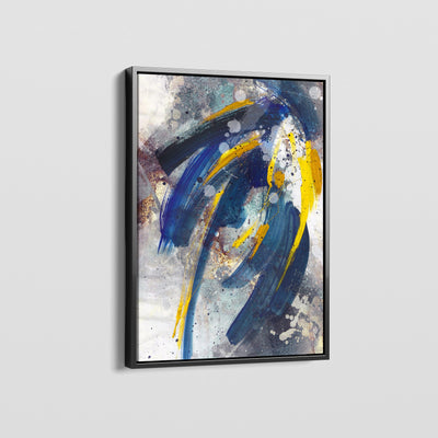 BLUE & YELLOW ABSTRACT CANVAS