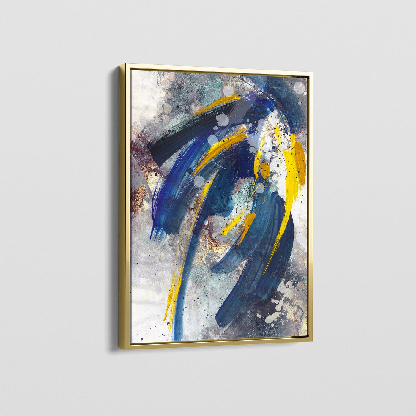 BLUE & YELLOW ABSTRACT CANVAS