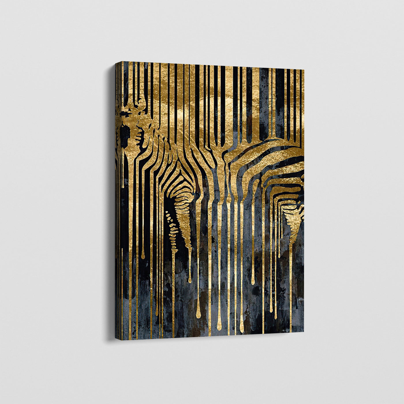 ZWART &amp; GOUD ZEBRA CANVAS