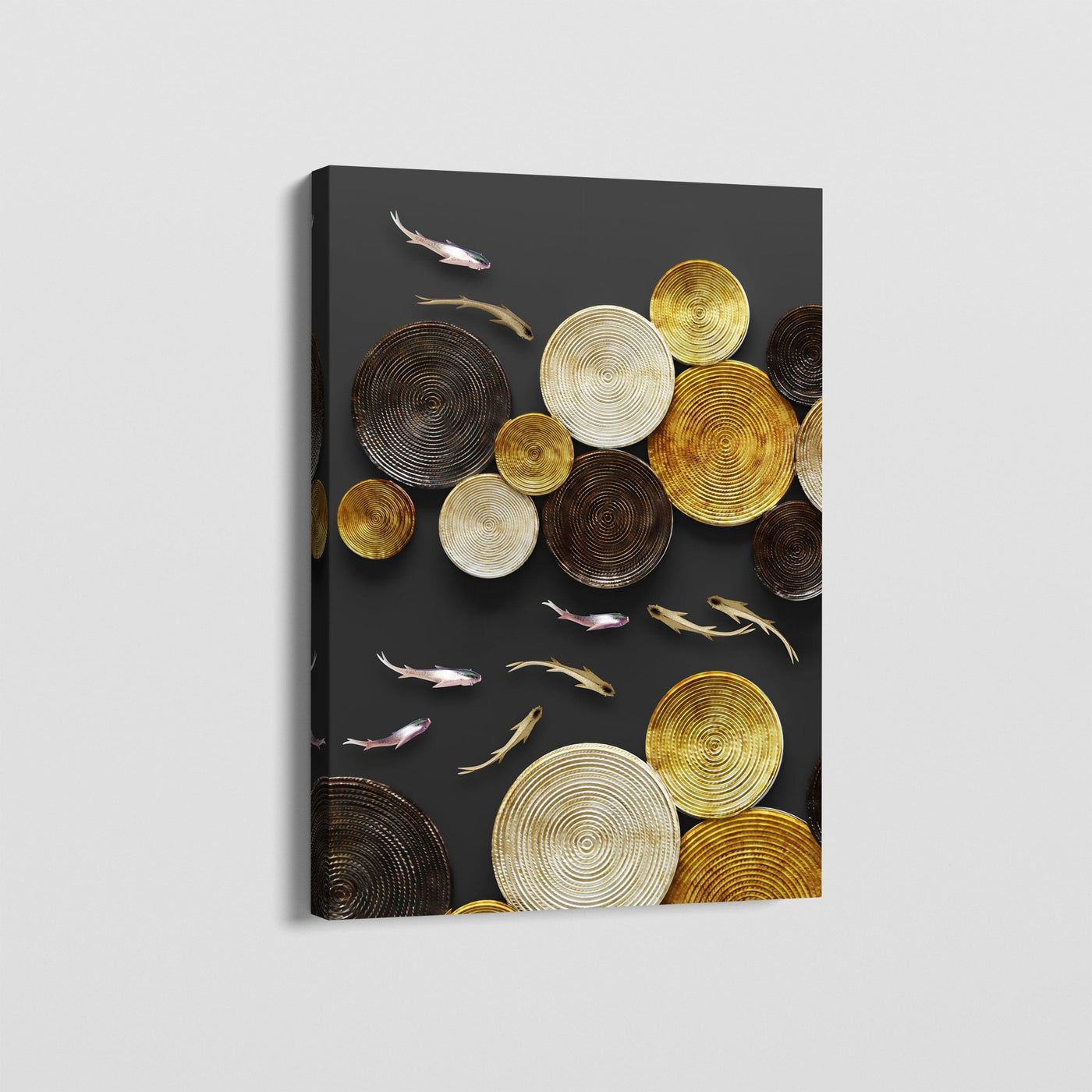 BLACK & GOLD CIRCLES CANVAS