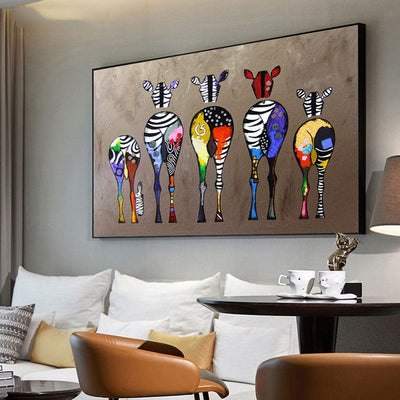 ABSTRACT ZEBRAS CANVAS