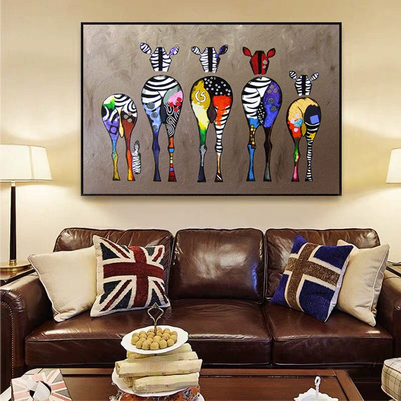 ABSTRACT ZEBRAS CANVAS