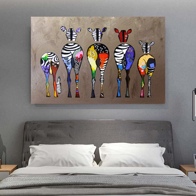 ABSTRACT ZEBRAS CANVAS