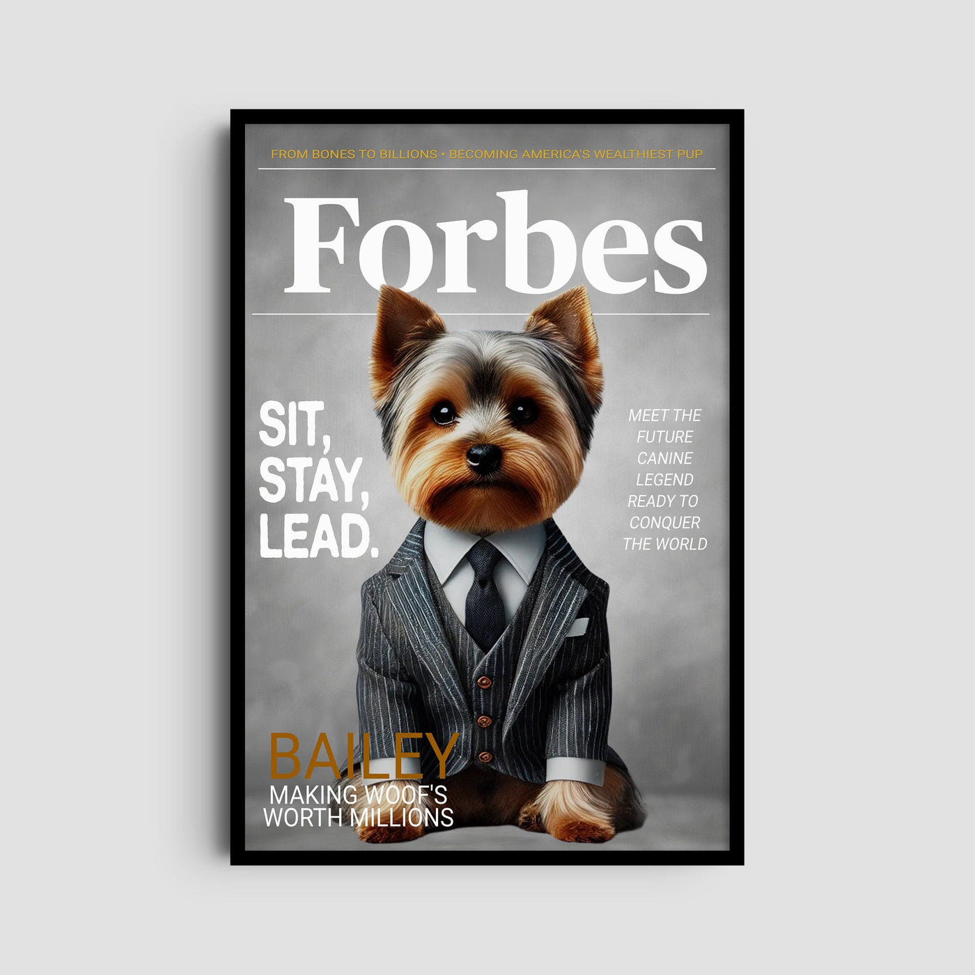 Custom Forbes Magazine Pet Portrait