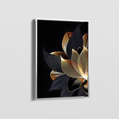 GOLD NOIR PETALS A CANVAS