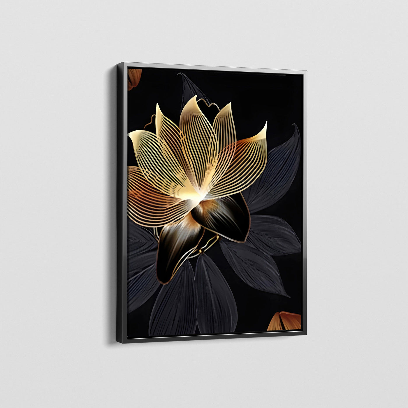 GOLD NOIR PETALS CANVAS