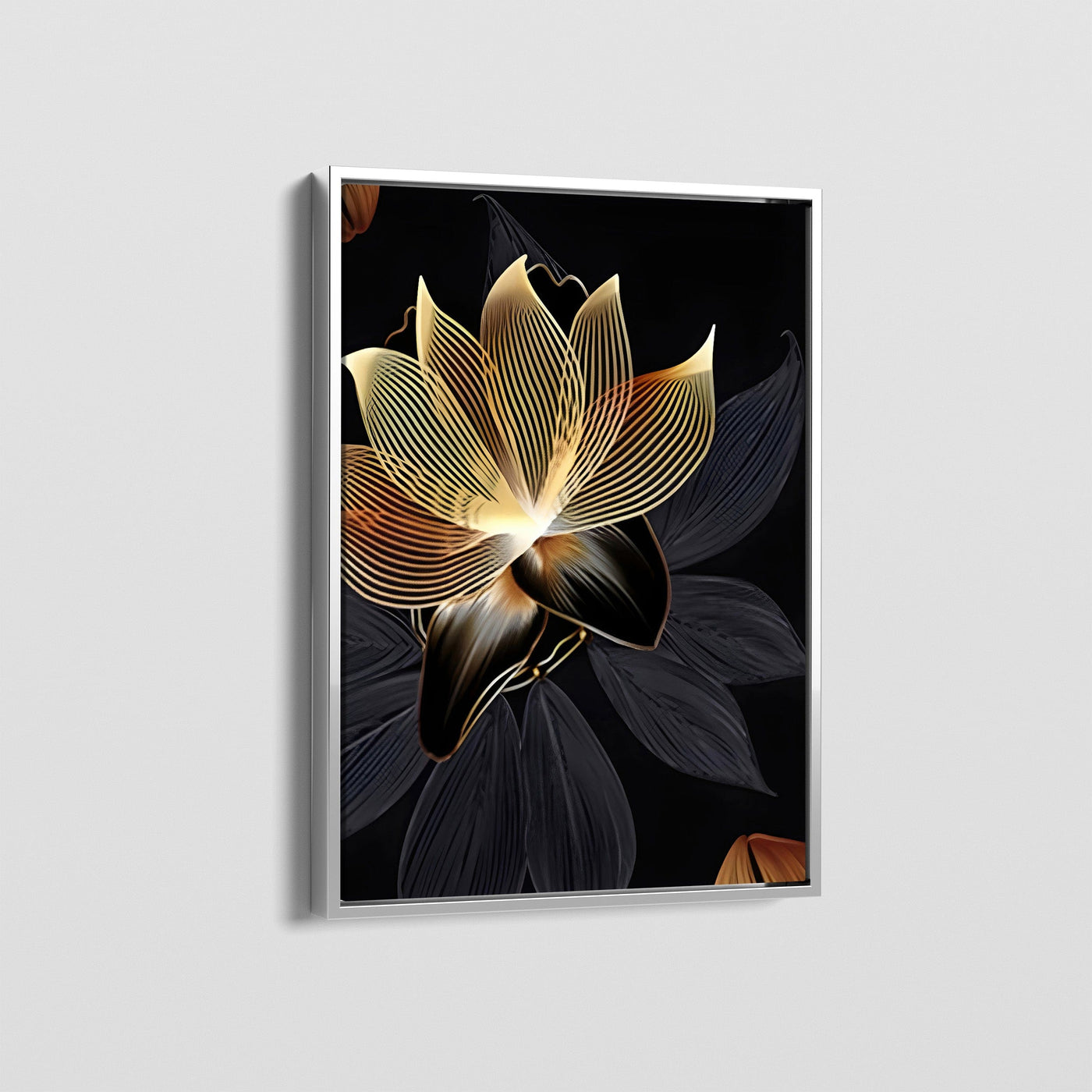 GOLD NOIR PETALS CANVAS