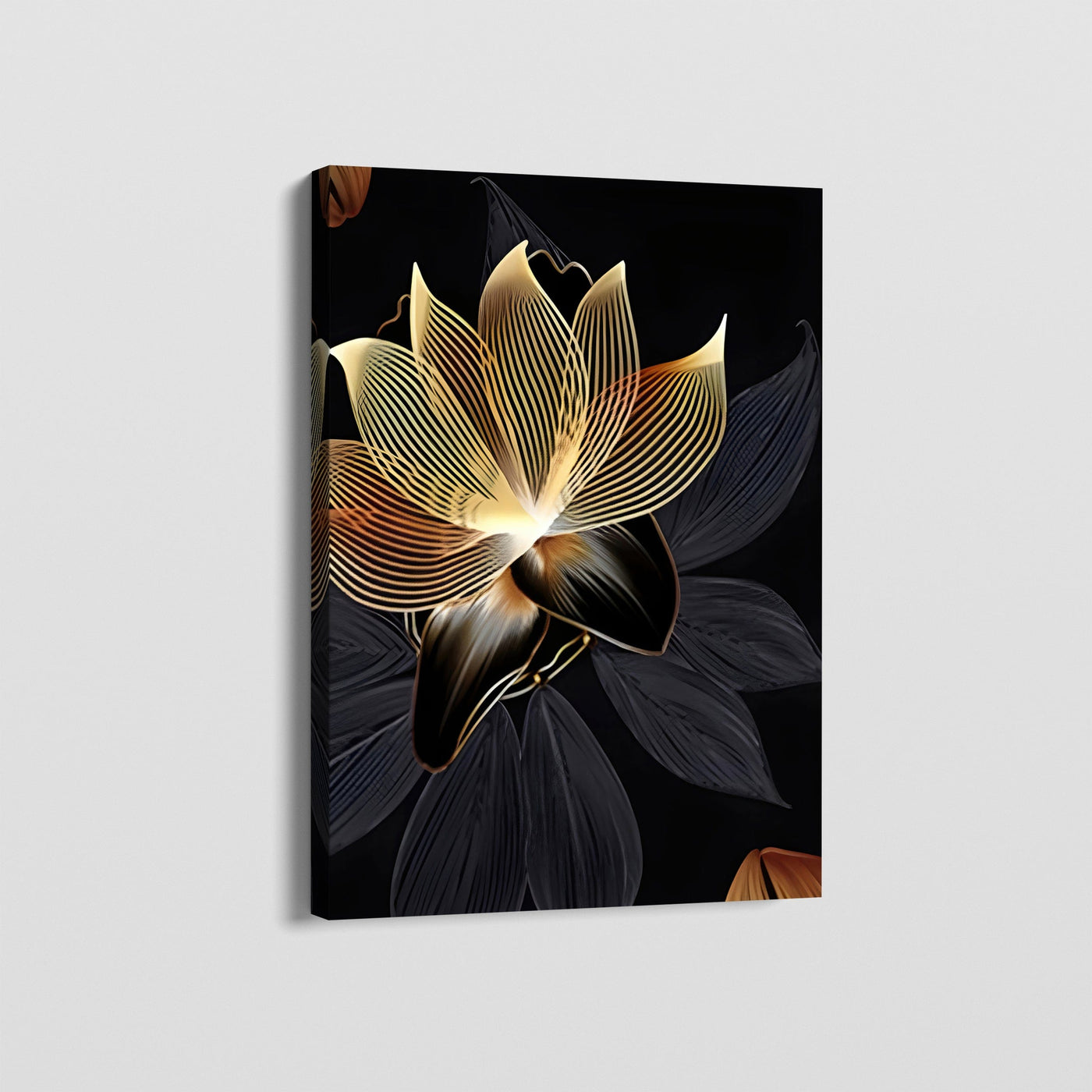 GOLD NOIR PETALS CANVAS