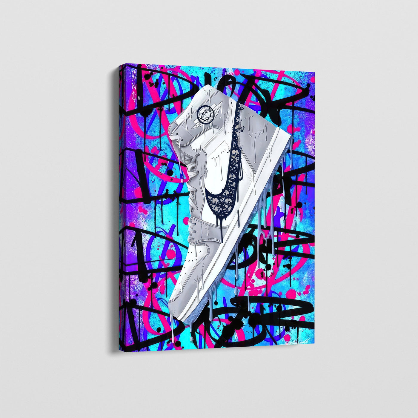 LUXURY 1'S GRAFFITI SNEAKERS CANVAS