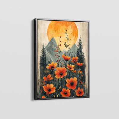 MOON AND BLOOMS CANVAS