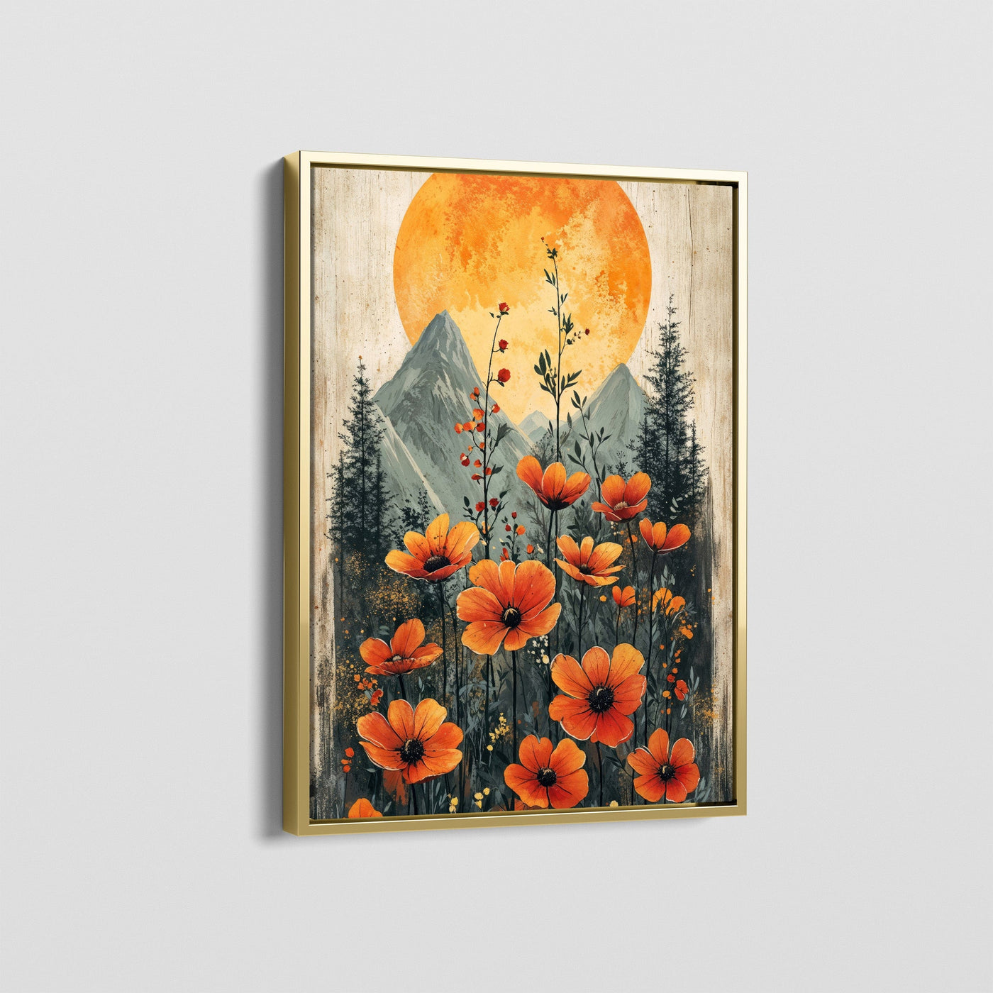 MOON AND BLOOMS CANVAS