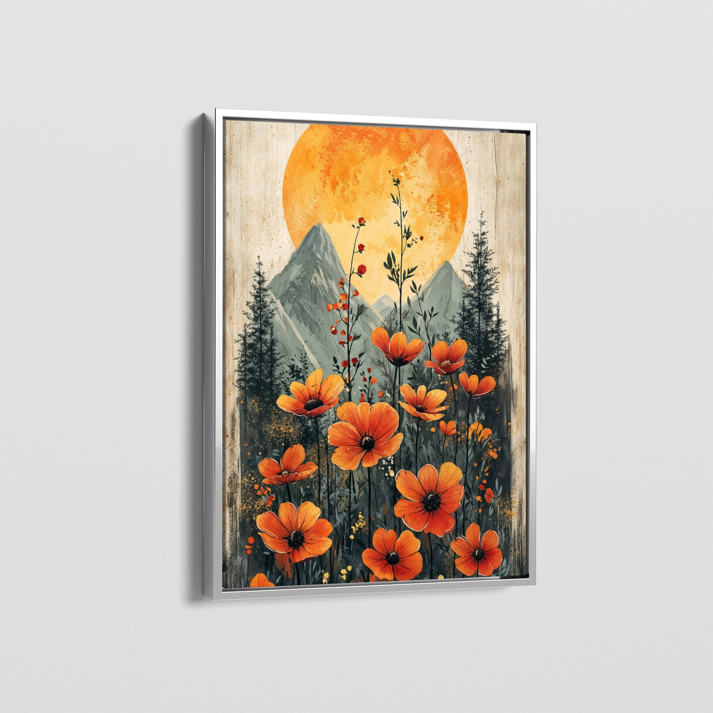 MOON AND BLOOMS CANVAS