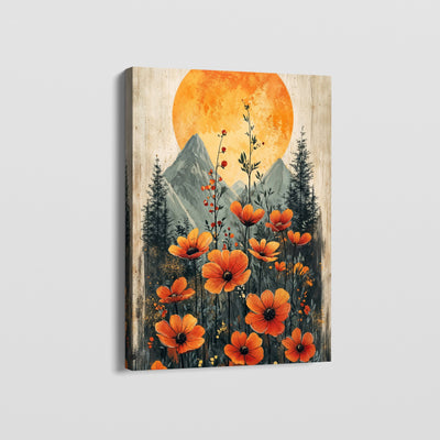 MOON AND BLOOMS CANVAS