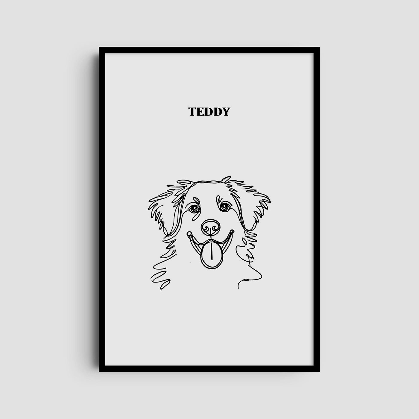 Custom One Pet Line Art Portrait - Soft White