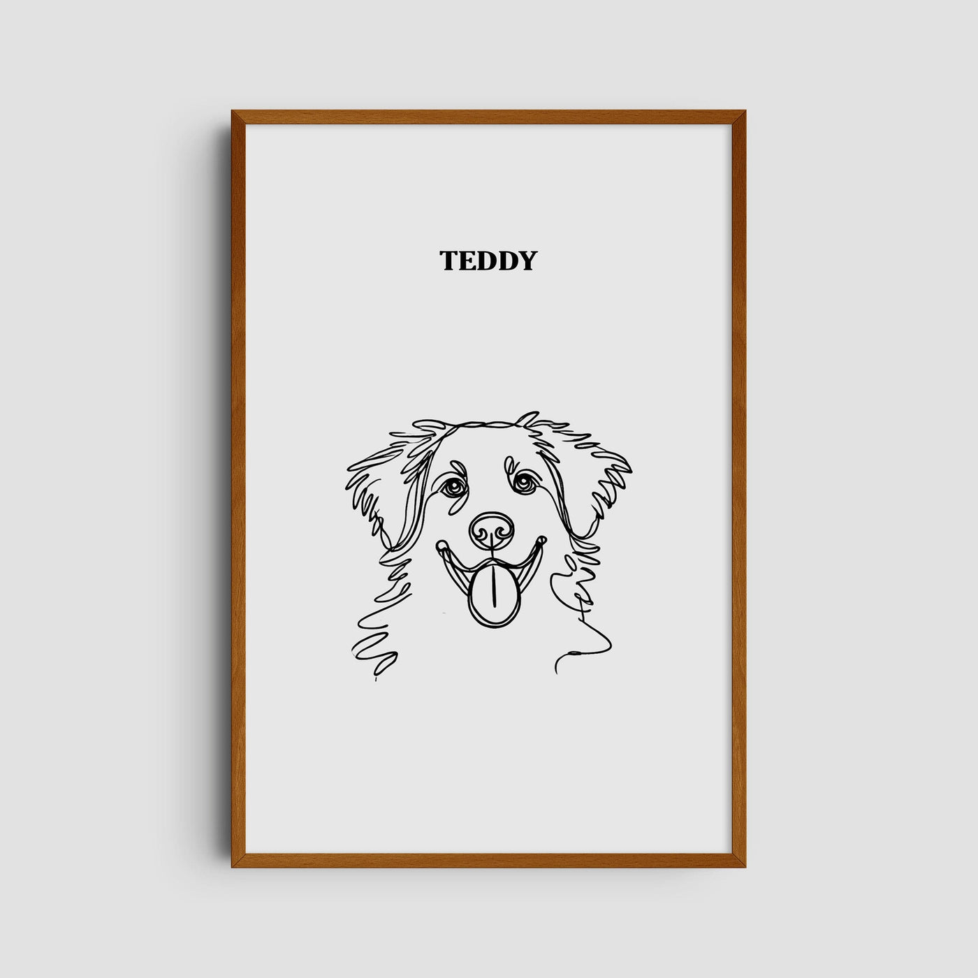 Custom One Pet Line Art Portrait - Soft White