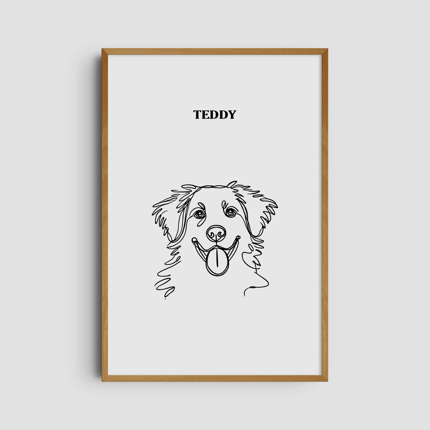 Custom One Pet Line Art Portrait - Soft White