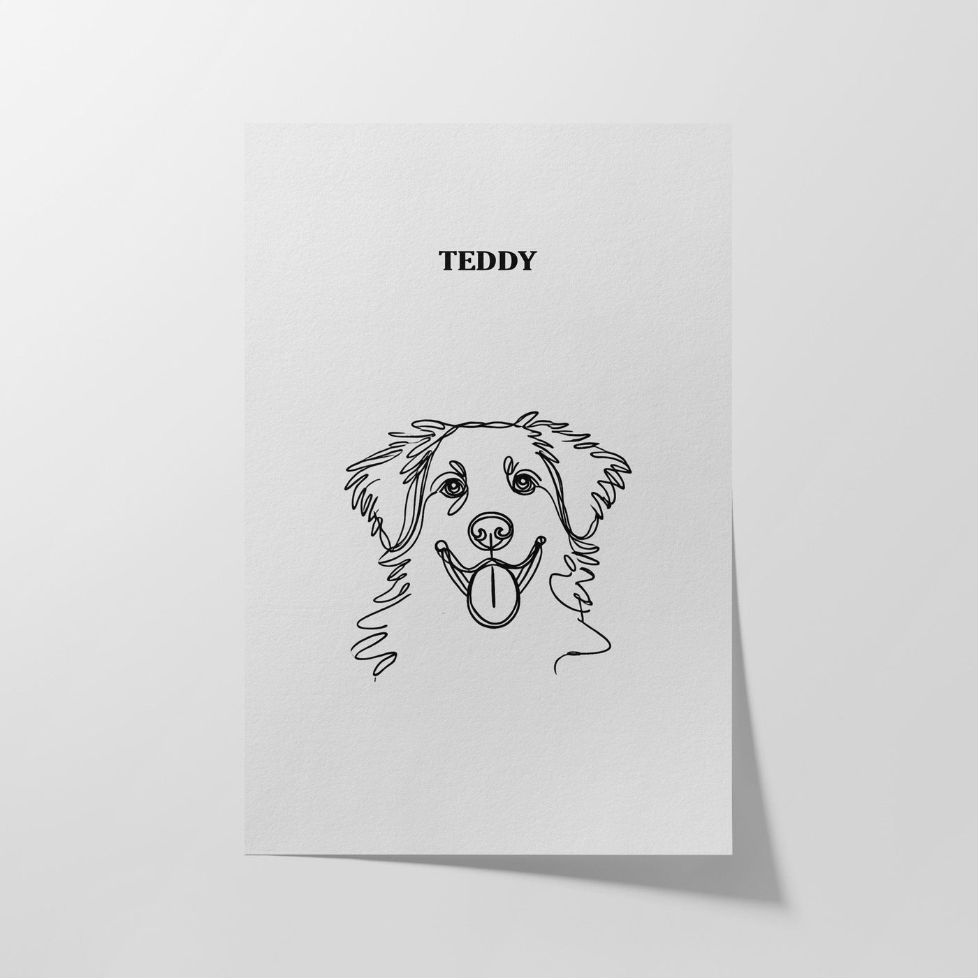 Custom One Pet Line Art Portrait - Soft White