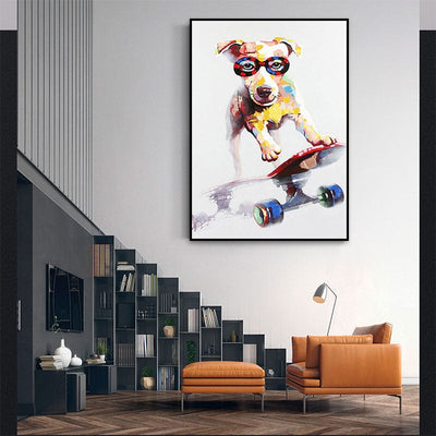 SKATING DOG CANVAS