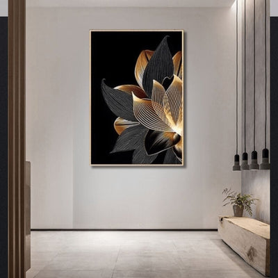 GOLD NOIR PETALS CANVAS