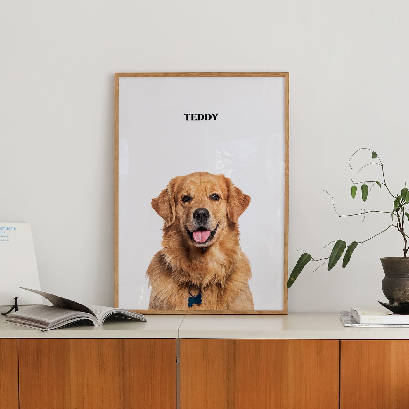 Custom One Pet Modern Portrait - White