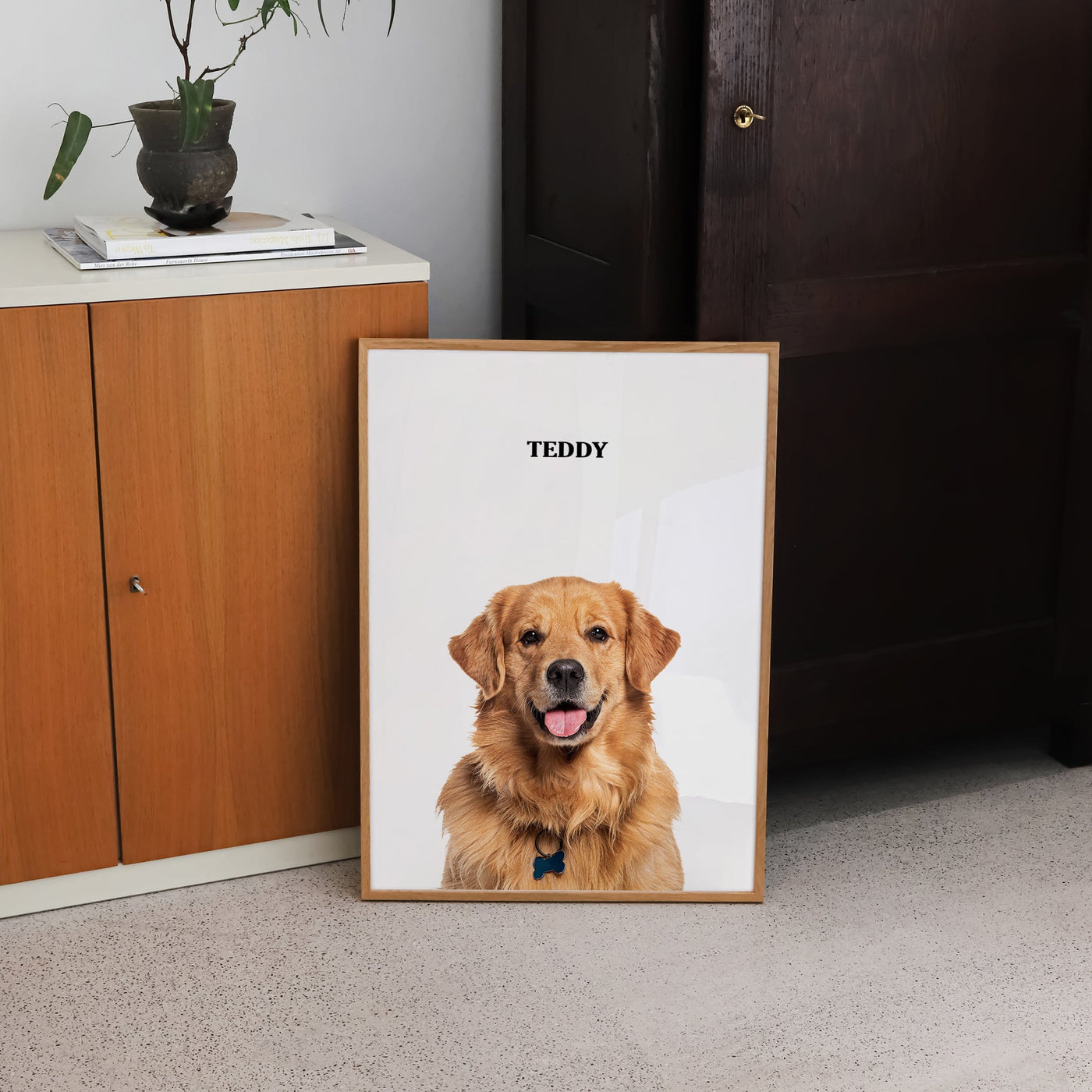 Custom One Pet Modern Portrait - White