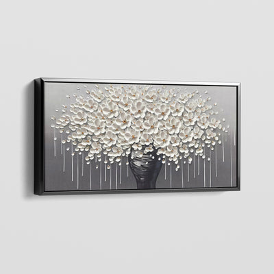 WHITE FLOWERING TREE CANVAS