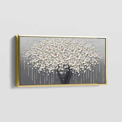 WHITE FLOWERING TREE CANVAS