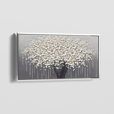 WHITE FLOWERING TREE CANVAS