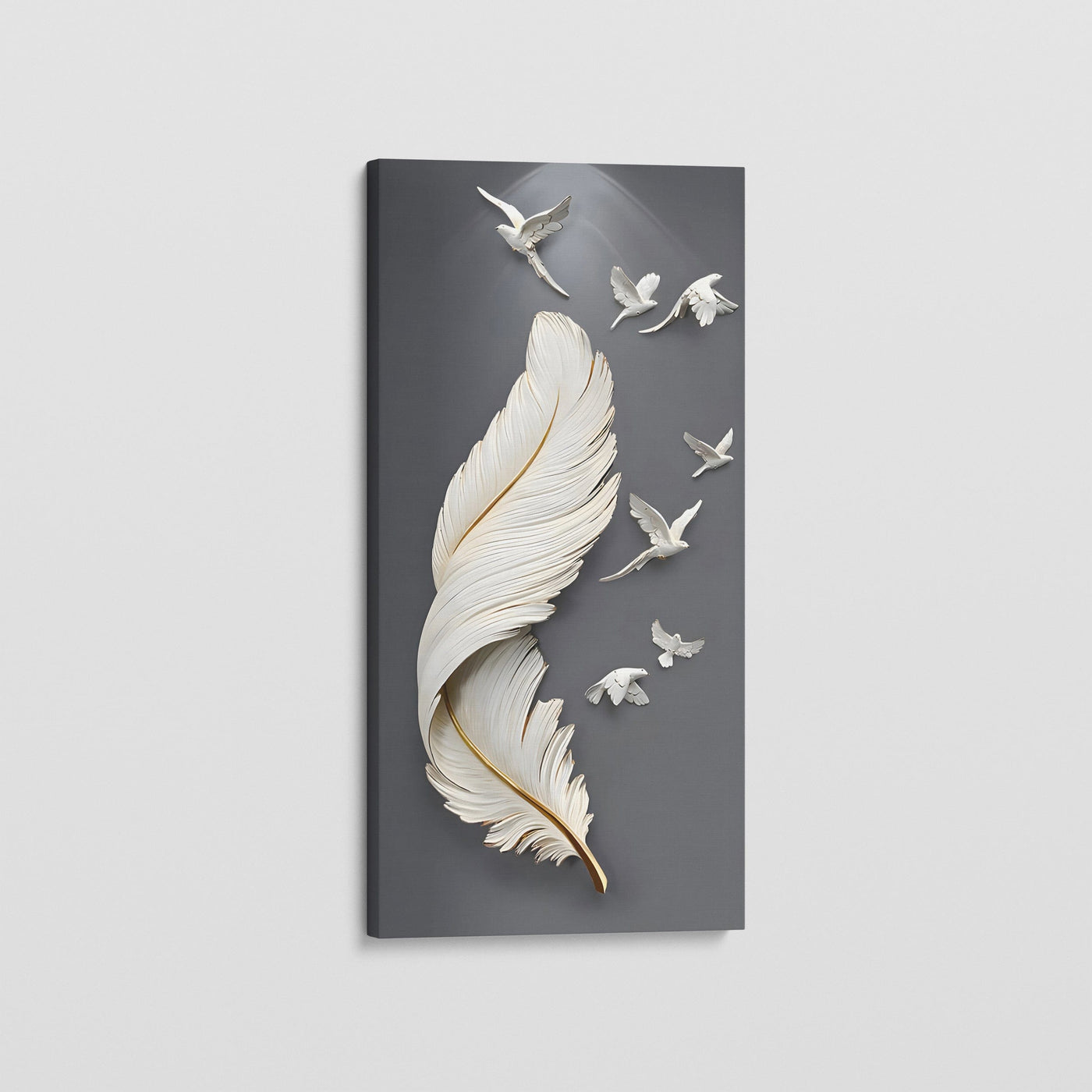 WHITE DOVE FEATHER CANVAS