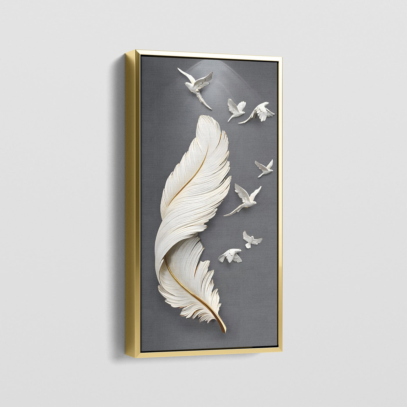 WHITE DOVE FEATHER CANVAS