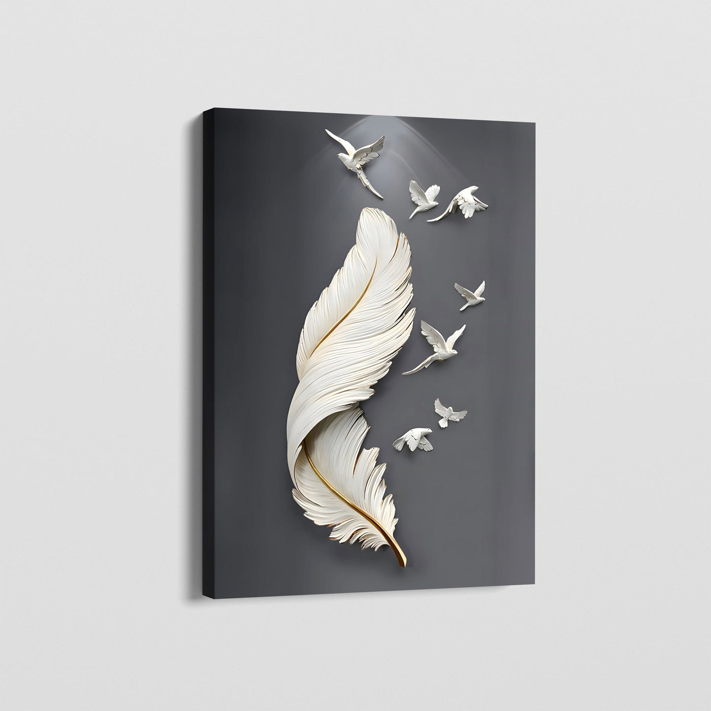 WHITE DOVE FEATHER CANVAS