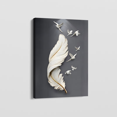 WHITE DOVE FEATHER CANVAS