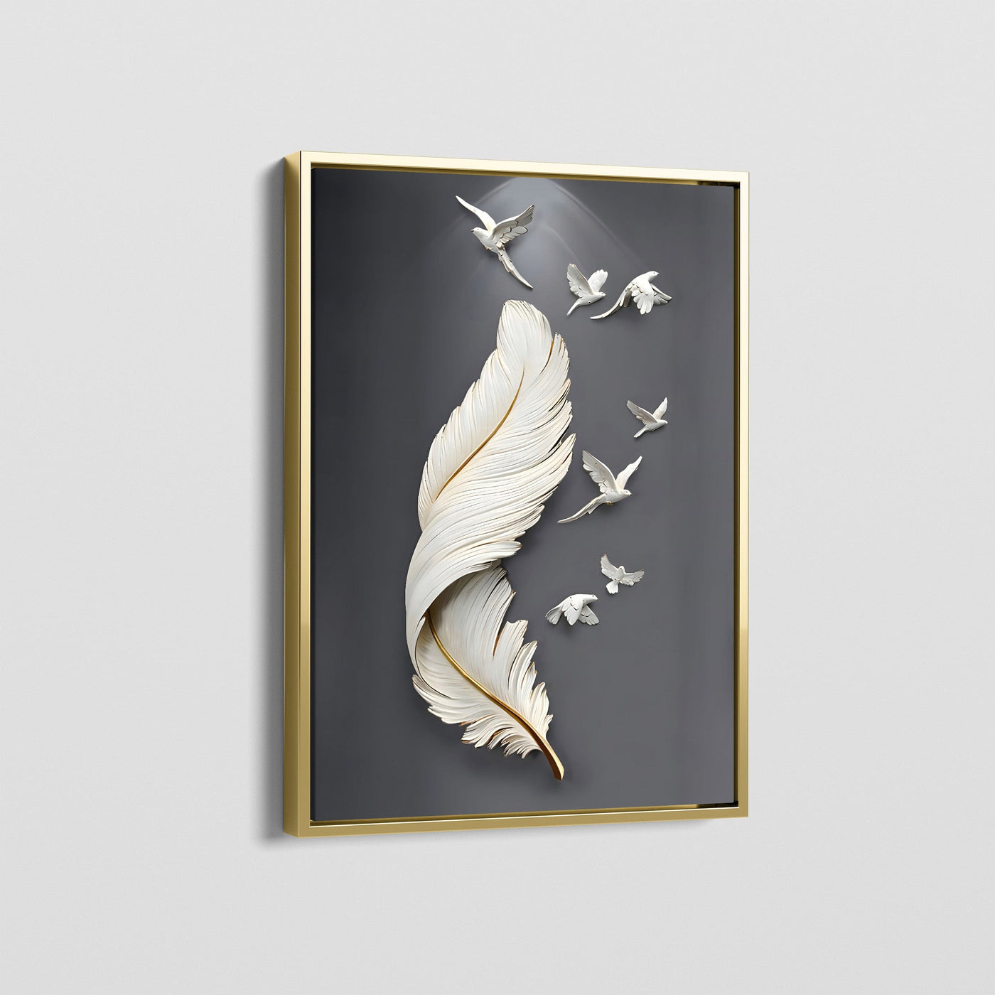 WHITE DOVE FEATHER CANVAS