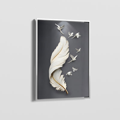 WHITE DOVE FEATHER CANVAS