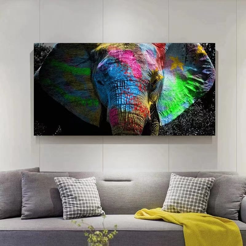 COLOURFUL ELEPHANT CANVAS