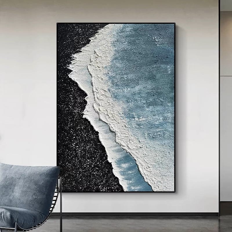 BLACK SAND WAVES CANVAS