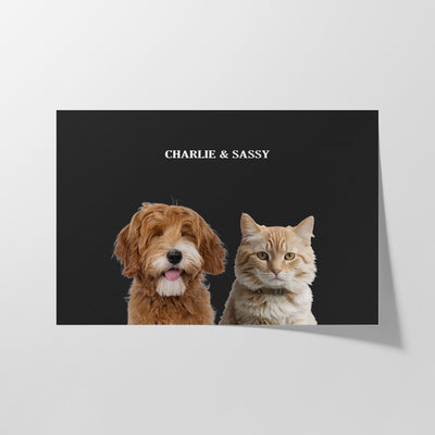 Custom Two Pets Modern Portrait