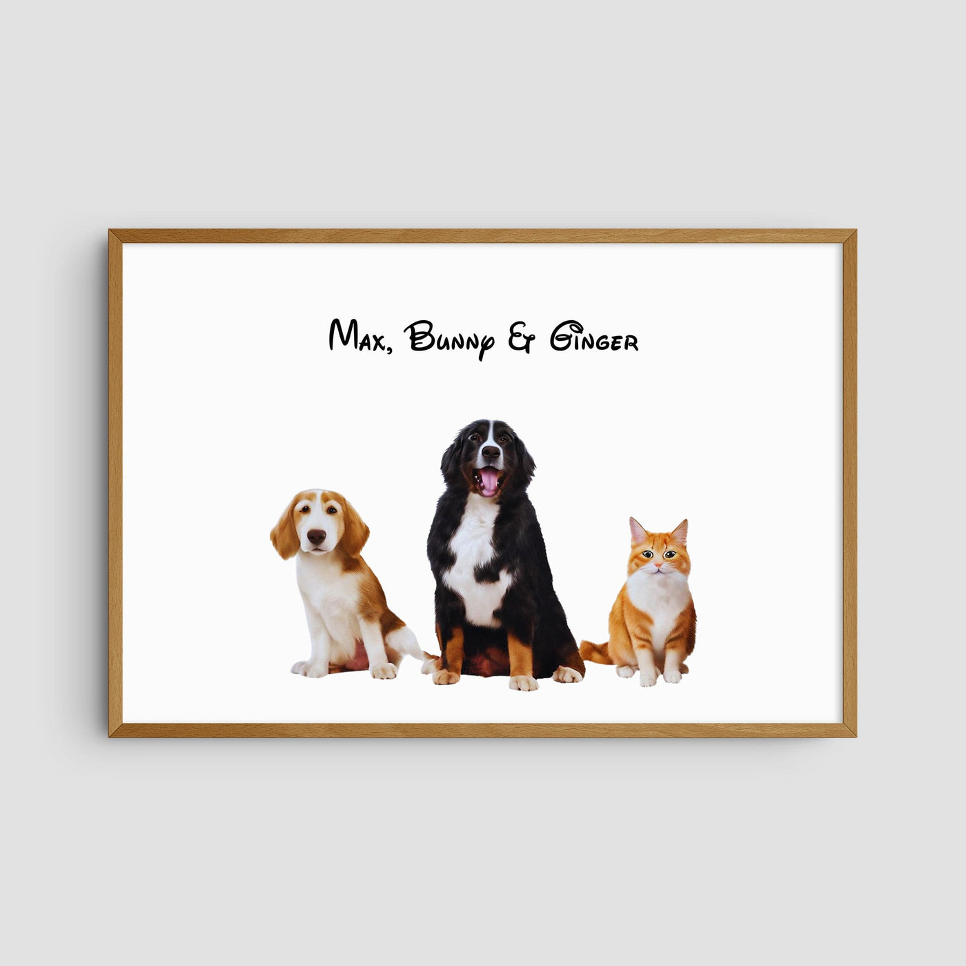 Custom Cartoons Portrait - Three Pets