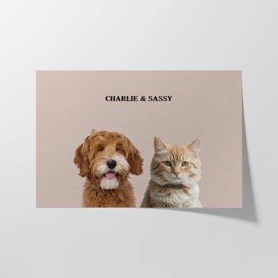 Custom Two Pets Modern Portrait