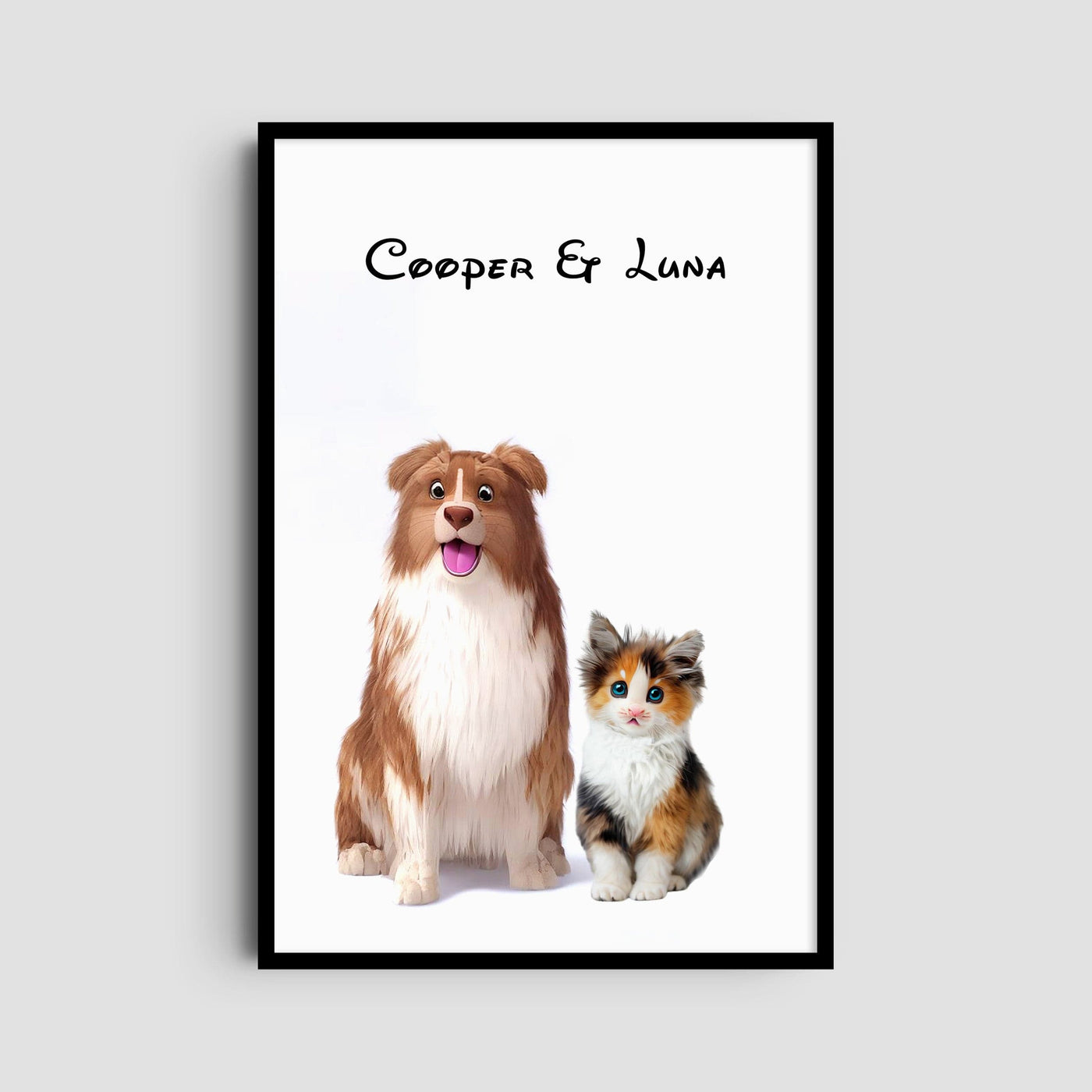 Custom Cartoons Portrait - Two Pet