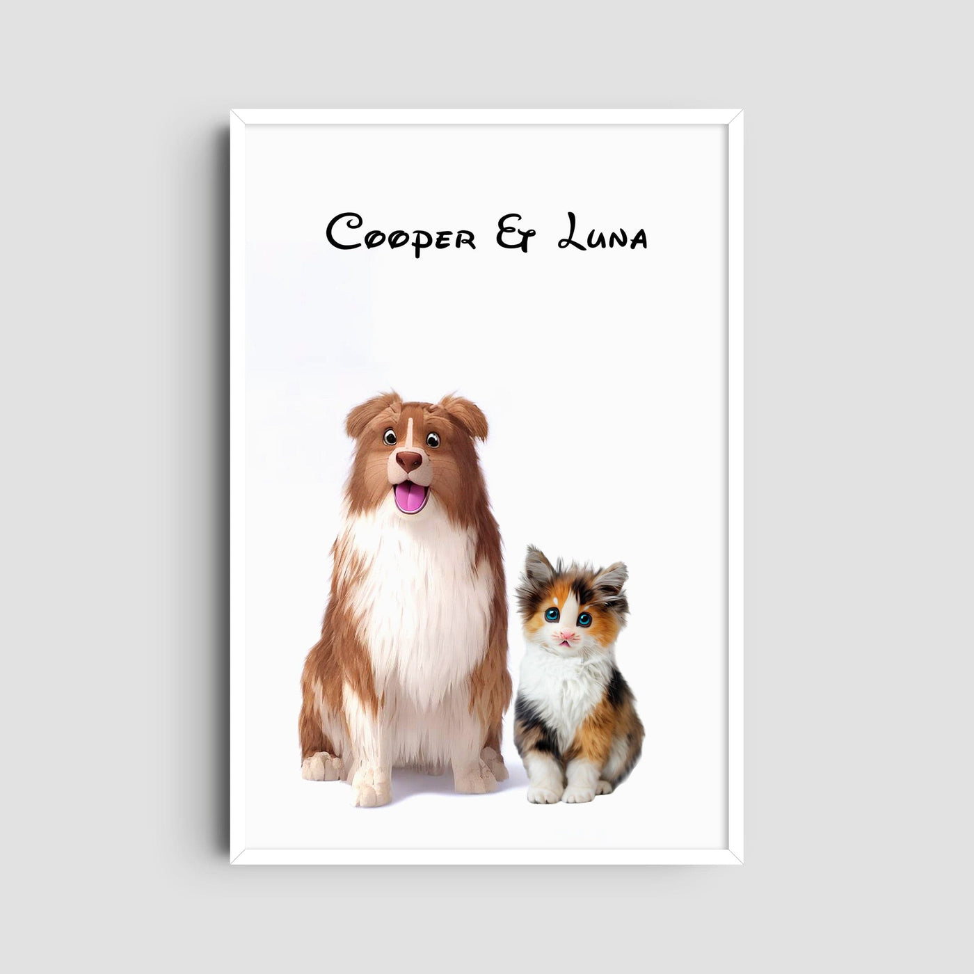 Custom Cartoons Portrait - Two Pet