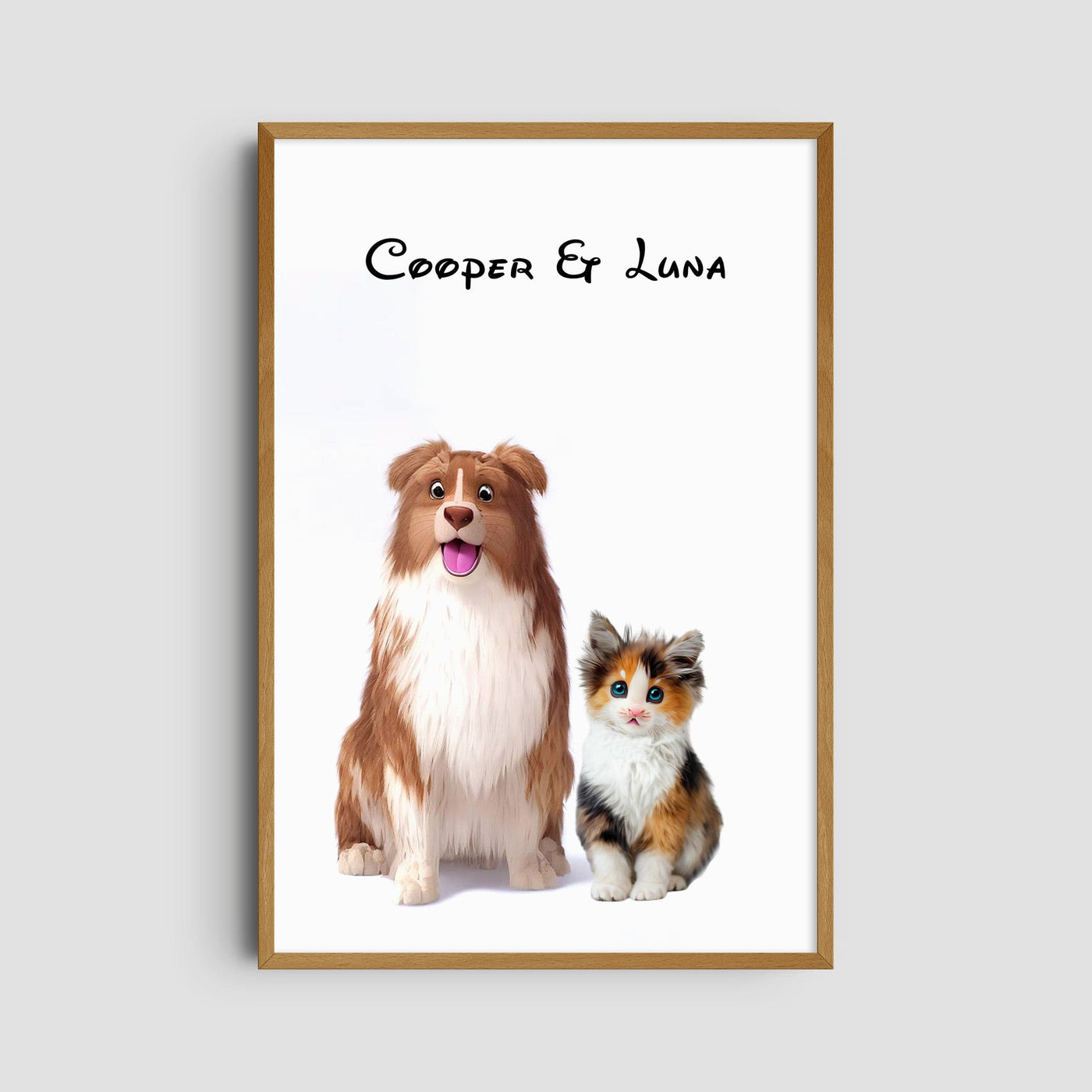 Custom Cartoons Portrait - Two Pet