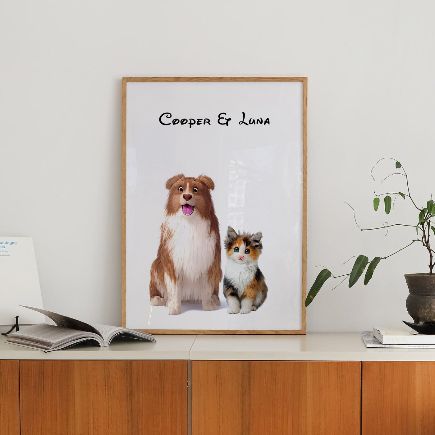 Custom Cartoons Portrait - Two Pet