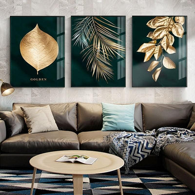 GOLD LEAVES CANVAS