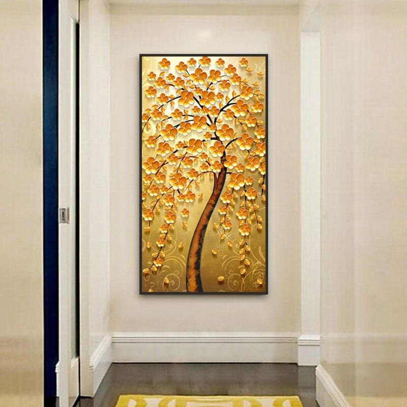 TREE OF GOLDEN FLOWERS CANVAS