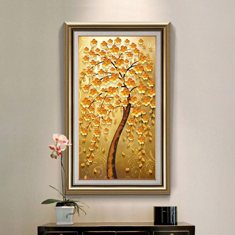 شجرة من الزهور الذهبية